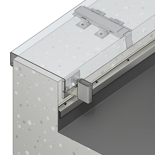 Absturzsicherung Flachdach Barrial fix Innenseite Fuss Ae