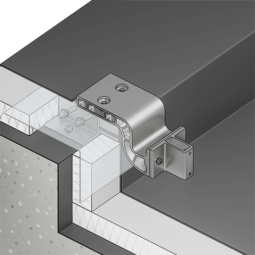 Absturzsicherung Flachdach Barrial Gedämmte Attika Fuss Z mit Distanzkonsole