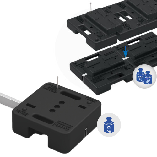 Sicherheitsgeländer Barrial selbsttragend Gegengewicht