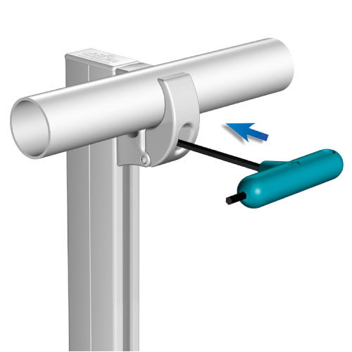 Barrial Shed einfacher Montage Schritt 2 Fixierung des Klemmhalters